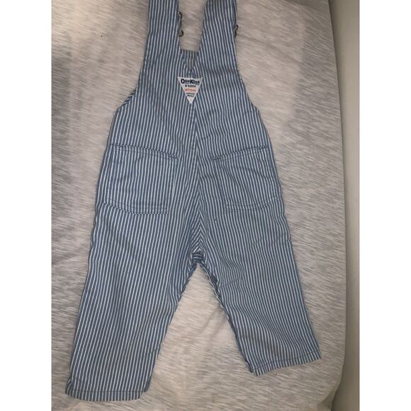 Oshkosh Bigosh VINTAGE Striped Overalls Size 12 Months Denim Vestbak Made In USA - Picture 3 of 7